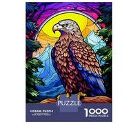 Puzzle Difficile Per Adulti Da 1000 Pezzi Eagle Colorful Stained Gla Puzzle Per Adulti Gioco Pratico Decorazione Per La Casa Sfida Educativa 52x38cm/1000pcs