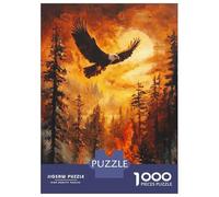 Puzzle Difficile Per Adulti Da 1000 Pezzi Eagle Soaring Over Forest Puzzle Antistress, Divertente E Umoristico, Sfida Educativa 52x38cm/1000pcs