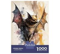 Puzzle Difficile Per Adulti Da 1000 Pezzi Elegant Bat in Watercolor Puzzle Per Adulti Giochi Rilassanti Migliora La Memoria Sfida Educativa 52x38cm/1000pcs