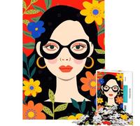 Puzzle difficile per adulti da 1000 pezzi eleganza floreale un ritratto audace e vibrante del fascino femminile moderno Gioco per famiglie stimolante ideale come regalo per attività in famiglia
