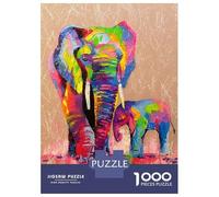 Puzzle Difficile Per Adulti Da 1000 Pezzi Elephants Mother And Son Puzzle Per Adulti Gioco Pratico Decorazione Per La Casa Sfida Educativa 52x38cm/1000pcs