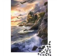 Puzzle Difficile Per Adulti Da 1000 Pezzi Fantasy Dragon Flight Over Castle Puzzle Per Adolescenti Giochi Divertenti Regali Per Donne Sfida Da Completare 70x50cm/1000pcs