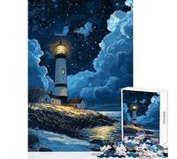 Puzzle difficile per adulti da 1000 pezzi: Faro sotto un cielo stellato Puzzle da 1000 pezzi per un gioco rilassante Ottimo regalo per passare il tempo durante le vacanze a casa (38x52cm)