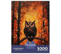 Puzzle Difficile Per Adulti Da 1000 Pezzi Fiery Owl in Forest Puzzle Per Adulti Gioco Rompicapo Analisi E Logica Regali Per Amici E Familiari 70x50cm/1000pcs