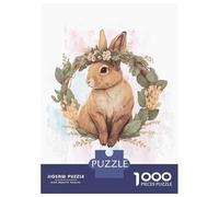 Puzzle Difficile Per Adulti Da 1000 Pezzi Floral Watercolor Rabbit Puzzle Giocattolo Decorazione Da Parete Analisi E Logica Regali Per Amici E Familiari 52x38cm/1000pcs
