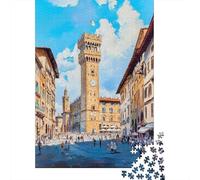 Puzzle Difficile Per Adulti Da 1000 Pezzi Florence Cityscape with People-1 Puzzle Per Adolescenti Giochi Divertenti Regali Per Donne Sfida Da Completare 38x26cm/1000pcs