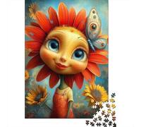 Puzzle Difficile Per Adulti Da 1000 Pezzi Flower Fairy with Butterfly Puzzle Per Adolescenti Gioco Per Famiglie Vacanza A Casa Passatempo Impegnativo Da Completare 52x38cm/1000pcs
