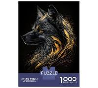 Puzzle Difficile Per Adulti Da 1000 Pezzi Fox Black Gold Dark BG Puzzle Per Adolescenti Giochi Rilassanti Regalo Decorativo Perfetto Per Amici E Familiari 38x26cm/1000pcs