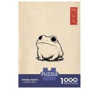 Puzzle Difficile Per Adulti Da 1000 Pezzi Frog Illustration with Japanese Seal Puzzle Giocattolo Decorazione Da Parete Analisi E Logica Regali Per Amici E Familiari 70x50cm/1000pcs