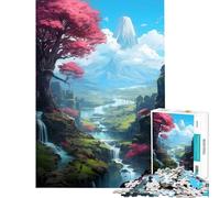 Puzzle difficile per adulti da 1000 pezzi Fuji pastello impegnativo e stimolante perfetto per passare il tempo durante le vacanze un gioco impossibile per ragazzi dai 14 anni in su 38x26cm