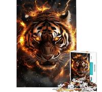 Puzzle difficile per adulti da 1000 pezzi Furia della Tigre Infuocata Puzzle per adolescenti Divertimento a Casa per le Vacanze Gioco Stimolante Regalo 38x26cm