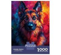 Puzzle Difficile Per Adulti Da 1000 Pezzi German Shepherd Pop Art Portrait Puzzle Per Adulti Giochi Per Famiglie Corsa Di Velocità Manuale Sfida Da Completare 38x26cm/1000pcs
