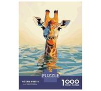Puzzle Difficile Per Adulti Da 1000 Pezzi Giraffe in Water Digital Art Puzzle Per Adulti Gioco Pratico Difficile Regalo Di Compleanno, Regali, 70x50cm/1000pcs