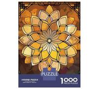Puzzle Difficile Per Adulti Da 1000 Pezzi Golden Floral Stained Glass Mandala Puzzle Giocattolo Decorazione Da Parete Analisi E Logica Regali Per Amici E Familiari 38x26cm/1000pcs