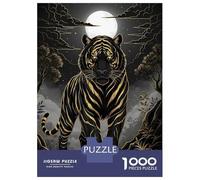 Puzzle Difficile Per Adulti Da 1000 Pezzi Golden Tiger Under Moonlight Puzzle Antistress, Divertente E Umoristico, Sfida Educativa 52x38cm/1000pcs