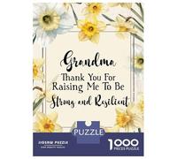 Puzzle Difficile Per Adulti Da 1000 Pezzi Grandma Thank You Floral Appreciation Puzzle Antistress Giocattoli Analisi E Logica Regalo Di Compleanno, Regali, 52x38cm/1000pcs