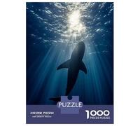 Puzzle Difficile Per Adulti Da 1000 Pezzi Great White Shark in Ocean Depths Puzzle Per Adolescenti Gioco Per Famiglie Vacanza A Casa Passatempo Impegnativo Da Completare 38x26cm/1000pcs