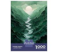 Puzzle Difficile Per Adulti Da 1000 Pezzi Green Mountain Valley with River And Sun Puzzle Per Adulti Gioco Pratico Difficile Regalo Di Compleanno, Regali, 70x50cm/1000pcs