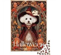 Puzzle Difficile Per Adulti Da 1000 Pezzi Halloween Witch Dog Art Print-2 Puzzle Per Adolescenti Gioco Per Famiglie Vacanza A Casa Passatempo Impegnativo Da Completare 70x50cm/1000pcs