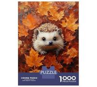 Puzzle Difficile Per Adulti Da 1000 Pezzi Hedgehog in Autumn Leaves Puzzle Per Adulti Gioco Rompicapo Analisi E Logica Regali Per Amici E Familiari 38x26cm/1000pcs