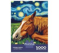 Puzzle Difficile Per Adulti Da 1000 Pezzi Horse in Starry Night Puzzle Per Adulti Gioco Pratico Difficile Regalo Di Compleanno, Regali, 52x38cm/1000pcs