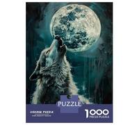 Puzzle Difficile Per Adulti Da 1000 Pezzi Howling Wolf Moon Night Puzzle Per Adulti Giochi Rilassanti Migliora La Memoria Ottimo Regalo Per I Giocatori 38x26cm/1000pcs
