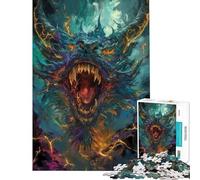 Puzzle difficile per adulti da 1000 pezzi "Il ruggito del drago" attività divertenti da fare a casa assemblaggio del modello giocattolo antistress per ragazzi dai 14 anni in su (38x26cm)