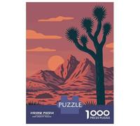 Puzzle Difficile Per Adulti Da 1000 Pezzi Joshua Tree Desert Park National Retro Sunset Vector Art Print Puzzle Per Adolescenti Gioco Per Famiglie Vacanza A Casa Passatempo Impegnativo Da Completare