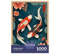 Puzzle Difficile Per Adulti Da 1000 Pezzi Koi Fish Japanese Puzzle Per Adulti Giocattoli Fai Da Te Migliorano La Memoria Regalo Di Compleanno, Regali, 70x50cm/1000pcs