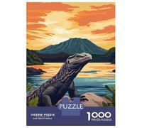 Puzzle Difficile Per Adulti Da 1000 Pezzi Komodo Dragon Sunset Puzzle Per Adolescenti Gioco Per Famiglie Vacanza A Casa Passatempo Impegnativo Da Completare 38x26cm/1000pcs