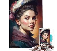 Puzzle difficile per adulti da 1000 pezzi "La donna pittrice" gioco rompicapo stimolante giocattolo regalo di compleanno decorazione da parete (dimensioni 38x26cm)