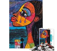 Puzzle difficile per adulti da 1000 pezzi "Lacrime di espressione" puzzle per adulti giochi rilassanti ideale per le vacanze a casa per passare il tempo regalo di compleanno regali (38x52cm)