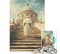Puzzle difficile per adulti da 1000 pezzi L'ascesa del Papa alla Cupola del Vaticano Giocattolo educativo e rilassante compleanni (dimensioni 38x52cm)