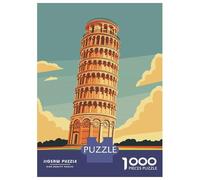 Puzzle Difficile Per Adulti Da 1000 Pezzi Leaning Tower of Pisa Italy Poster Puzzle Per Adolescenti Gioco Per Famiglie Vacanza A Casa Passatempo Impegnativo Da Completare 52x38cm/1000pcs