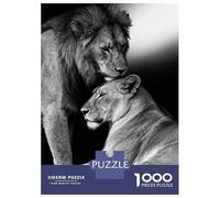 Puzzle Difficile Per Adulti Da 1000 Pezzi Lion And Lioness in Black And White Puzzle Per Adulti Gioco Pratico Per Divertimento in Famiglia Difficile Da Completare 70x50cm/1000pcs
