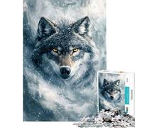 Puzzle difficile per adulti da 1000 pezzi Lupo delle nevi Puzzle per adolescenti Attività divertenti per passare il tempo a casa durante le vacanze Gioco stimolante Regalo 50x75cm