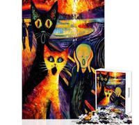 Puzzle difficile per adulti da 1000 pezzi "L'urlo con i gatti" gioco pratico decorazione da parete giocattolo per la casa regalo di compleanno e unico (38x52cm)