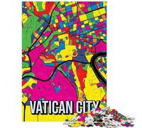 Puzzle difficile per adulti da 1000 pezzi mappa della Città del Vaticano puzzle in stile pop art per adolescenti ideale per passare il tempo in casa attività divertenti e stimolanti regalo perfetto