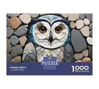Puzzle Difficile Per Adulti Da 1000 Pezzi Mosaic Owl Art with Stone Border Puzzle Per Adulti Gioco Pratico Per Divertimento in Famiglia Difficile Da Completare 52x38cm/1000pcs