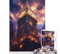Puzzle difficile per adulti da 1000 pezzi motivo: Big Ben in stile steampunk con ingranaggi giocattolo educativo opera d'arte regalo per gioco educativo Ogni pezzo è unico Dimensioni: 38x52cm