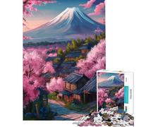 Puzzle difficile per adulti da 1000 pezzi motivo Sakura e Monte Fuji sogno difficile e stimolante gioco impossibile per passare il tempo durante le vacanze adatto a maggiori di 14 anni 38x26cm