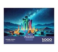 Puzzle Difficile Per Adulti Da 1000 Pezzi Neon Ancient Ruins in Desert Puzzle Per Adulti Gioco Rompicapo Analisi E Logica Regali Per Amici E Familiari 38x26cm/1000pcs