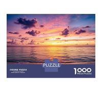 Puzzle Difficile Per Adulti Da 1000 Pezzi Ocean Sunset with Colorful Sky Puzzle Per Adolescenti Gioco Per Famiglie Vacanza A Casa Passatempo Impegnativo Da Completare 52x38cm/1000pcs