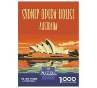 Puzzle Difficile Per Adulti Da 1000 Pezzi Original Sydney Opera House Poster Puzzle Per Adulti Gioco Pratico Per Divertimento in Famiglia Difficile Da Completare 52x38cm/1000pcs
