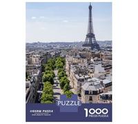 Puzzle Difficile Per Adulti Da 1000 Pezzi Paris Street View with Eiffel Tower Puzzle Antistress, Divertente E Umoristico, Sfida Educativa 38x26cm/1000pcs
