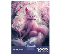 Puzzle Difficile Per Adulti Da 1000 Pezzi Pink Fox in Blossom Forest Puzzle Per Adulti Gioco Pratico Difficile Regalo Di Compleanno, Regali, 52x38cm/1000pcs