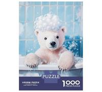 Puzzle Difficile Per Adulti Da 1000 Pezzi Polar Bear Bath Time Puzzle Per Adulti Gioco Pratico Per Divertimento in Famiglia Difficile Da Completare 52x38cm/1000pcs