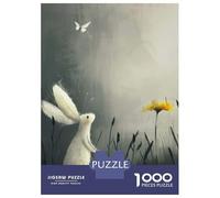 Puzzle Difficile Per Adulti Da 1000 Pezzi Rabbit And Butterfly in Grayscale Meadow Puzzle Per Adulti Giocattoli Fai Da Te Migliorano La Memoria Regalo Di Compleanno, Regali, 38x26cm/1000pcs