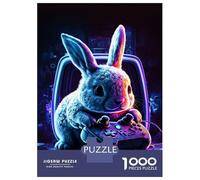 Puzzle Difficile Per Adulti Da 1000 Pezzi Rabbit Neon Game Puzzle Per Adulti Giocattolo Decorazione Da Parete Antistress Regalo Di Compleanno, Regali, 38x26cm/1000pcs