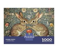 Puzzle Difficile Per Adulti Da 1000 Pezzi Rabbit William Morris Floral Print Puzzle Giocattolo Decorazione Da Parete Analisi E Logica Regali Per Amici E Familiari 38x26cm/1000pcs